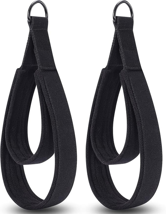 TOBWOLF 2PCS Pilates Straps, Pilates Double Loop Straps for Reformer, Fitness D-Ring Straps Double Loops Padded, Pilates Equipment D-Ring Exercise Straps Yoga Exercise Accessories for Home Gym Workout