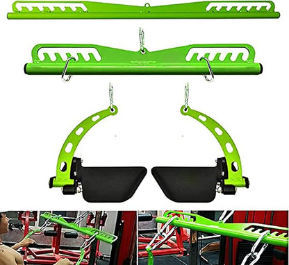 KORIKAHM Home Gym Fitness Spreader Bar, Multi-Grip Wide Lat Pull Down Bar, Neutral Grip Handle, Lat Pulldown Attachments Long Bar for Cable Pulley System Machine, T-bar Row Landmine Attachment