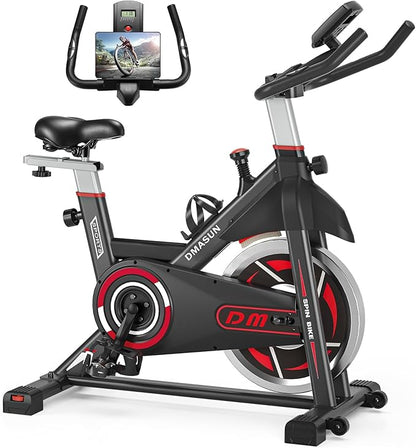 DMASUN Exercise Bike, Indoor Cycling Bike Stationary, Cycle Bike with Comfortable Seat Cushion, Digital Display with Pulse