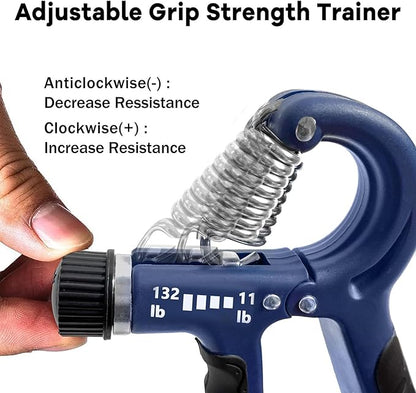 FLYFE Grip Strength Trainer, Plastic, 2 Pack / 5 Pack, 11-132 lbs, Forearm Strengthener, Hand Squeezer Adjustable Resistance, Hand Grip Strengthener for Muscle Building and Injury Recovery