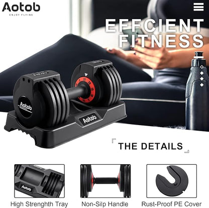 AOTOB 25/55 lbs (Pair) Adjustable Dumbbell Set