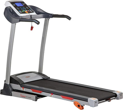 Sunny Health & Fitness Premium Folding Incline Treadmill with Pulse Sensors, One-Touch Speed Buttons, Shock Absorption, Optional Bluetooth with Exclusive SunnyFit App