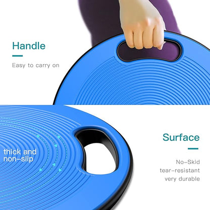 EVERYMILE Wobble Balance Board, Exercise Balance Stability Trainer Portable Balance Board with Handle for Workout Core Trainer Physical Therapy & Gym 15.7" Diameter No-Skid Surface