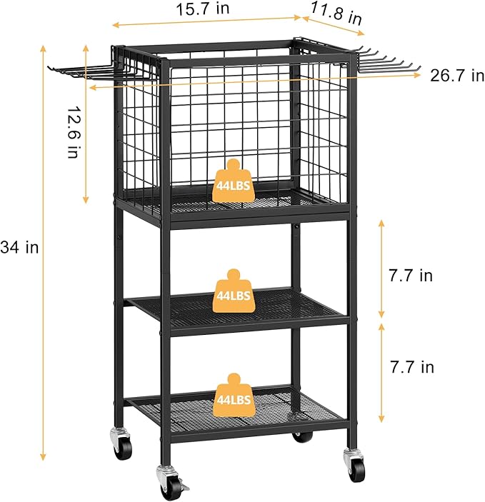 ETELI Weight Rack for Home Gym Dumbbells Yoga Mat Storage Rack Cart Small Metal Wood Home Gym Workout Equipment Storage with Hooks for Yoga Block Foam Rollers Resistance Bands