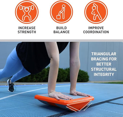 Body Sport Rocker Board for Balance Training, Standing Desk, Physical Therapy & More - Multipurpose, Lightweight, Non-Skid Wobble Board for Home Gym & Office, 400 lb. Weight Capacity