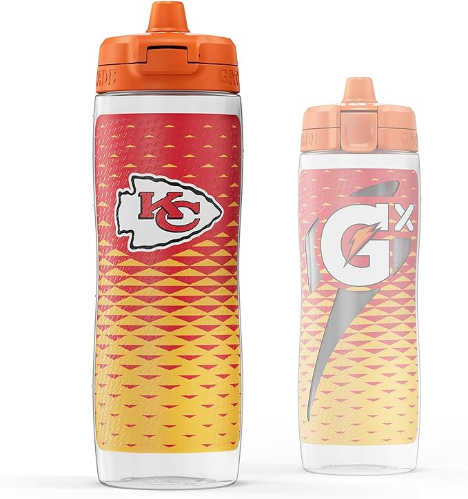 Gatorade Gx NFL Non-Slip Squeeze Bottles, 30 fl oz, Gx Hydration System