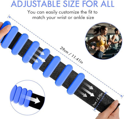 Wrist Ankle Weights for Women, Adjustable Ankle Weights Strength Training Silicone Bracelets Workout Wrist Ankle Weights for Men Women Yoga Running Dance Ankle Arm Leg Weights (2lb)