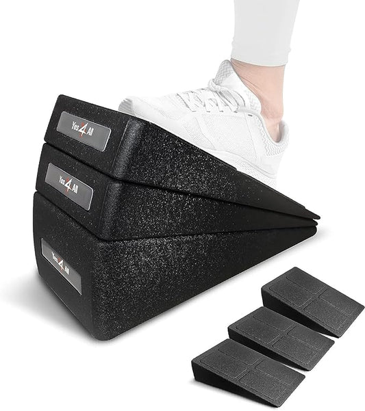 Yes4All Ankle Calf Stretcher 450LBS Rubber, Slant Board Improving Mobility & Flexibility, Anti Slip & Ergonomic Squat Wedges