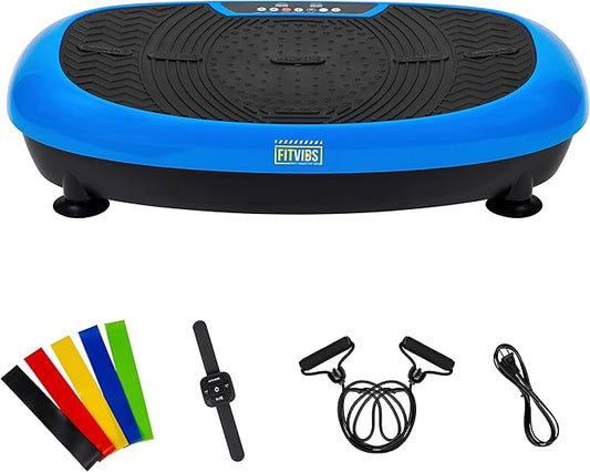 Signature Fitness Vibration Plate Exercise Machine Workout Vibration Fitness Platform with Resistance Loops and Resistance Band, 2D, 3D or 4D