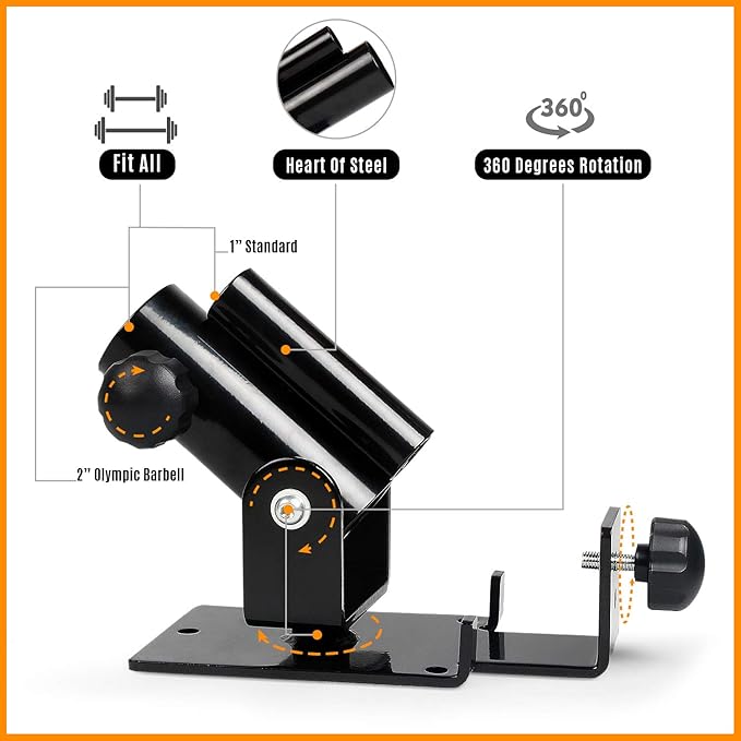 Yes4All T Bar Row Platform, Landmine Attachment for Barbell fits 1” Standard Bar & 2” Olympic Bar, Landmine Handle T Row