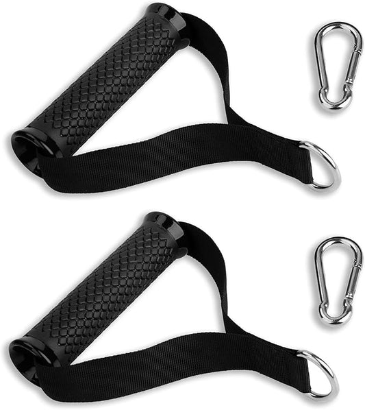 Ultra Heavy Duty Exercise Handles, Cable Handles Gym Equipment Attachment, Double D-Ring Grips, Encrypted Webbing, Design Non-Slip Comfort Grips