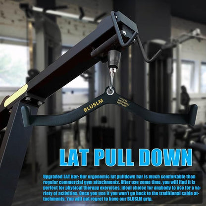 LAT Pull Down Bar for Cable Machine, LAT Pulldown Attachments T Bar V Bar Cable Attachment, Back Tricep Bar Strength Training Handle