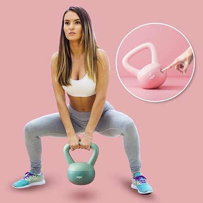 RUNWE Soft Kettlebell - Weight Options for 5, 10, 15 and 20 LB Strength Training Kettlebells Weight Iron Sand Filled Shock-Proof Hand Weights for Women Men or Children