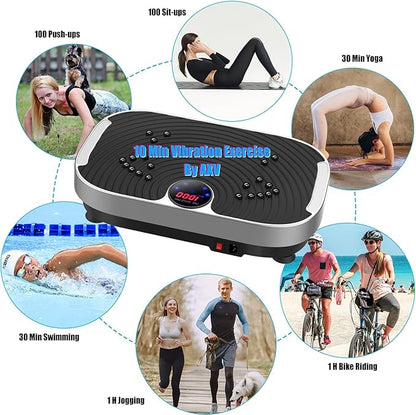 Vibration Plate Exercise Machine Whole Body Workout Vibrate Fitness Platform Lymphatic Drainage Machine for Weight Loss Shaping Toning Wellness Home Gyms Workout