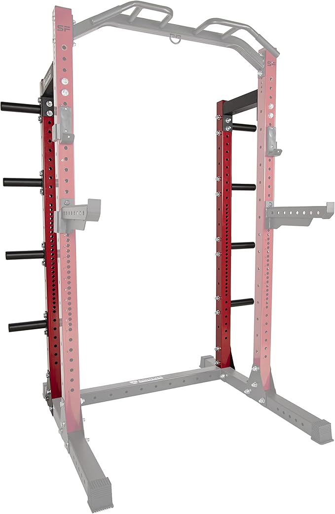 Signature Fitness SF-SS1 1,000 Pound Capacity 3” x 3” Power Rack Squat Stand, Includes J-Hooks and Safety Spotter Arms, Optional Conversion Kits