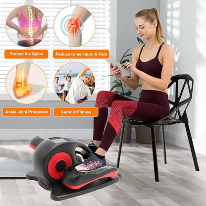 Under Desk Elliptical Machine, Portable Ellipse Leg Exerciser Machine with Remote Control, Elliptical Exercise Machine Supports Auto & Manual Mode, Exerciser for Seniors Adults Teens