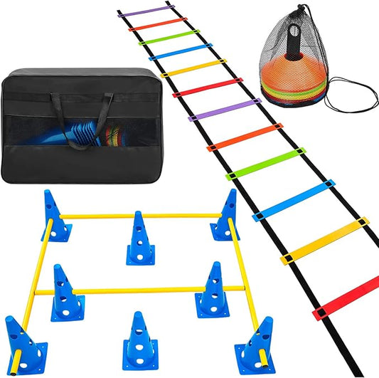 Speed Training Equipment Include 8 Pcs Hurdle Cone 1 Agility 1 Storage 50 Agility 1 Carry 1 Holder