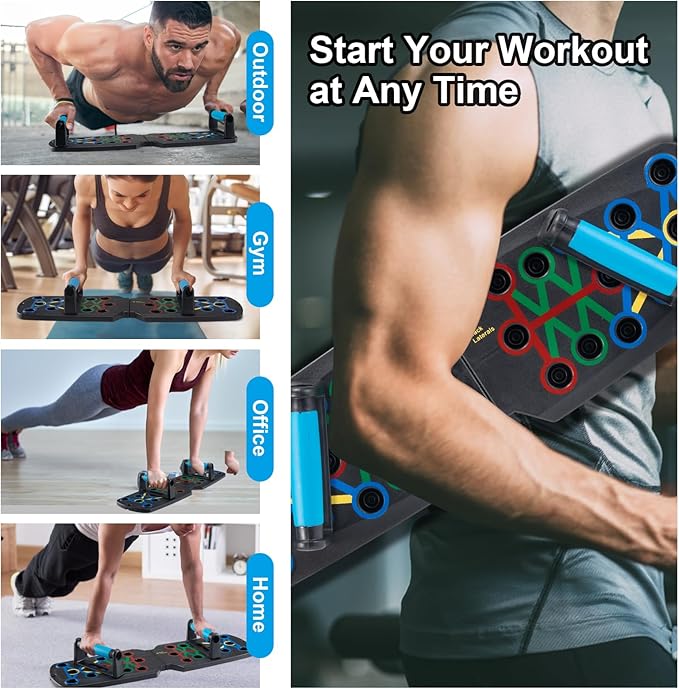 Push Up Board Portable Pushup Board Workout Equipment Multi-Function Foldable 28 In 1 Push Up Bar Fitness Equipment Power Press Push Up Board Floor Pushup Handles Strength Training Equipment Men Women