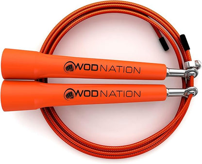 WOD Nation Adjustable Speed Jump Rope For Men, Women & Children - Blazing Fast Fitness Skipping Rope Perfect for Boxing, MMA, Endurance