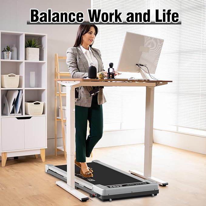 Walking Pad, Under Desk Treadmill for Home Office, 2 in 1 Portable Walking Treadmill with Remote Control, Walking Jogging Machine in LED Display