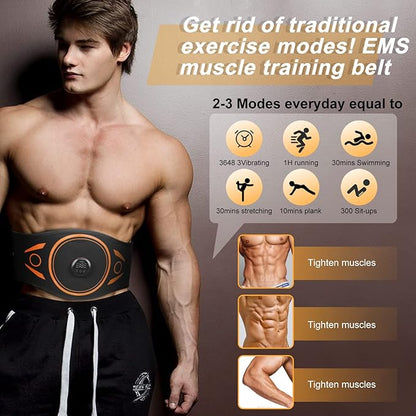 Muscle Toner ABS Training Workout Belt Body Abdominal Toning Gear Waist Trimmer Ab Workouts Intelligent Portable Fitness Apparatus for Men Women Abdomen/Arm/Leg Home Office Exercise