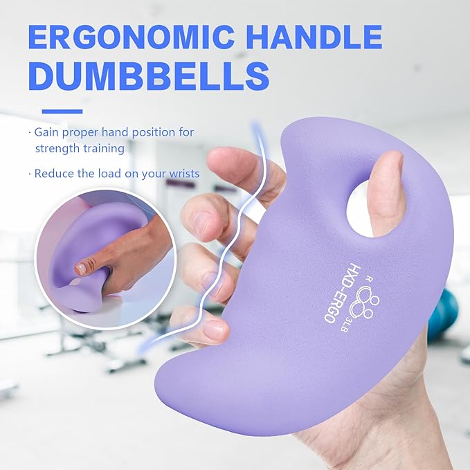 Ergonomic Dumbbells Weights Set-Hand Weights for Women at Home, Ear Dumbbells Weights for Pilates, Yoga, Jogging,Strength Training