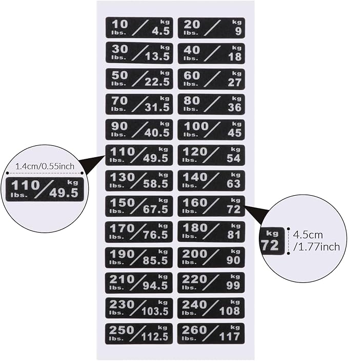 Weight Sticker Labels Weight Stack Labels 4.5kg to 117kg, Machine