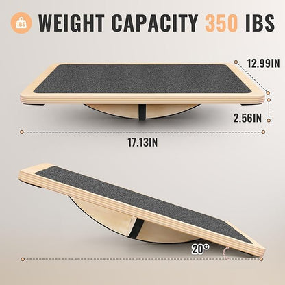 Balance Board Professional Wobble Board for Adults Anti-Slip 350LBS Balance Boards for Physical Therapy Standing Desk Core Strength Wooden Balance Board Rocker Board