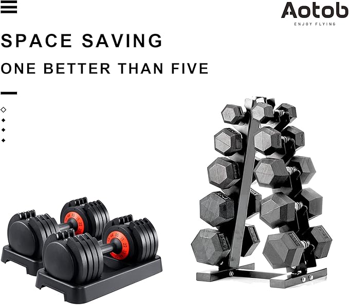 AOTOB 25/55 lbs (Pair) Adjustable Dumbbell Set