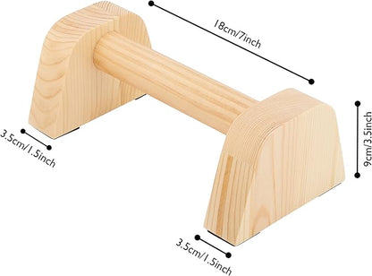 Wooden Push Up Bar Stand - Pushup Parallettes Floor Handles Perfect Bars for Calisthenics & Handstand