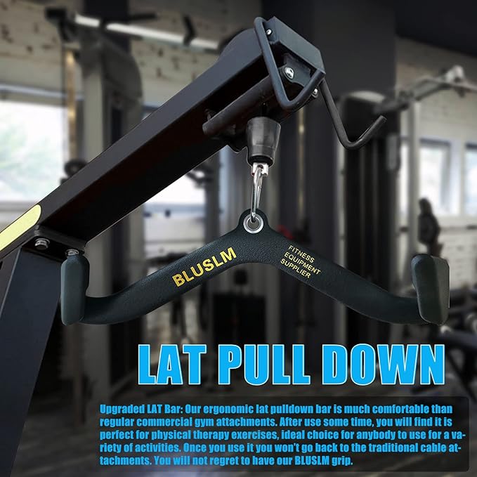 LAT Pull Down Bar for Cable Machine, LAT Pulldown Attachments T Bar V Bar Cable Attachment, Back Tricep Bar Strength Training Handle