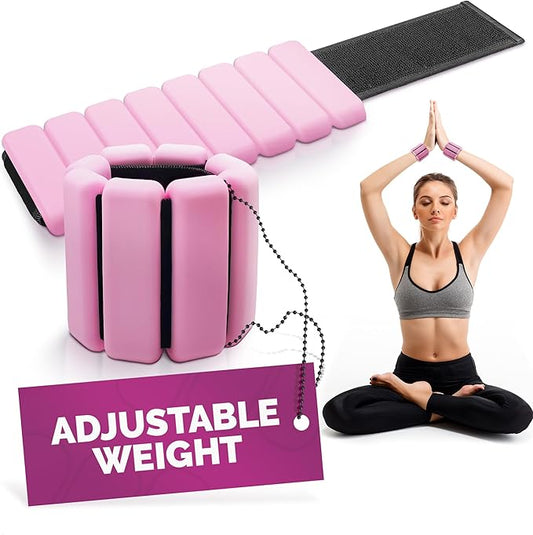 2Ct Ankle Weights for Women - Waterproof Ankle Weights 2 Lbs Water Ankle Weights for Pool Exercise Ankle Weights Pilates Weights Weighted Bangles - Bangle Weights for Women Pink Ankle Weights for Pool