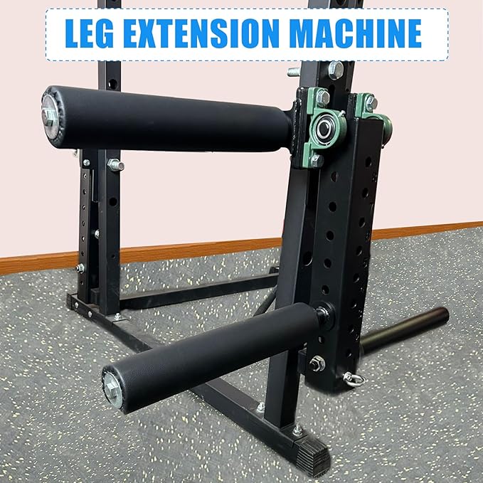 Power Rack Mounted Leg Extension and Curl Machine