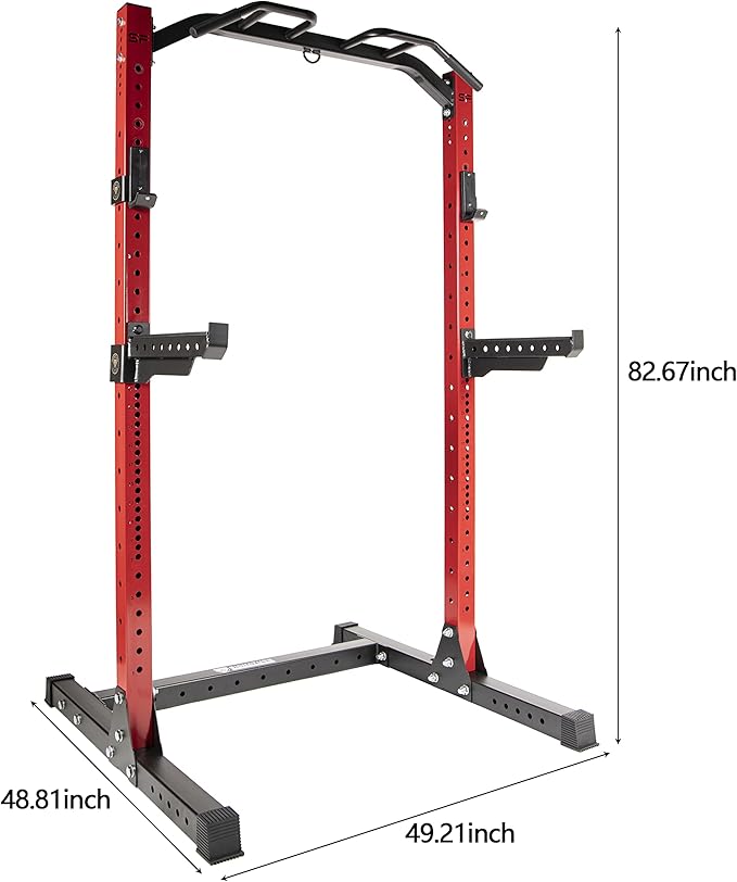 Signature Fitness SF-SS1 1,000 Pound Capacity 3” x 3” Power Rack Squat Stand, Includes J-Hooks and Safety Spotter Arms, Optional Conversion Kits