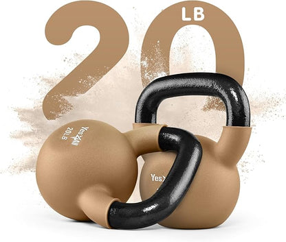 Yes4All Neoprene Coated/Adjustable Kettlebell & Kettlebell Sets - Hand Weights for Home Gym & Dumbbell Weight Set training