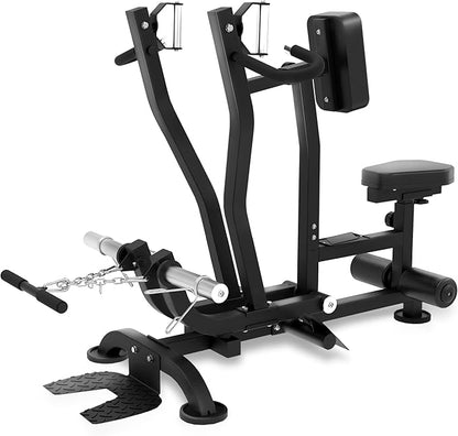 Seated Row Machine Back Workout: Back Row Machine Exercise Plate Loaded Gym Equipment T Bar Bicep Curl