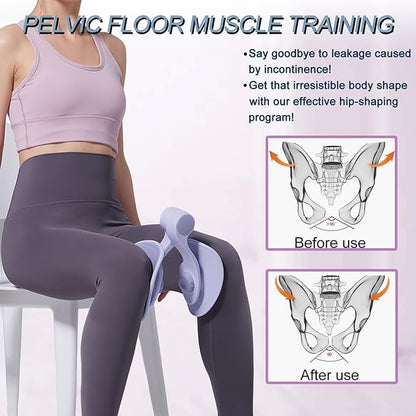 Thigh Master 35lb Pelvic Floor Muscle Repair Trainer Kegel Inner Thigh Exercise Workout Equipment Pilates for Home Workouts Hip Under Desk Exercise Men Women with Band