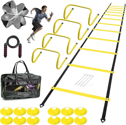 Agility Ladder Speed Agility Training Equipment 1 Agility 20ft,4 Hurdles,Training