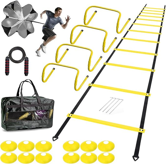 Agility Ladder Speed Agility Training Equipment 1 Agility 20ft,4 Hurdles,Training