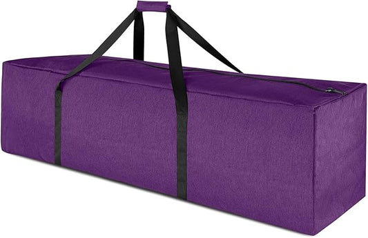 TOPDesign 3-Pack 46 Inch Extra Large Zippered Duffel Bag for Travel Camping Sports Equipment Storage, Waterproof Foldable Luggage Bag with Padded Handles (Purple)