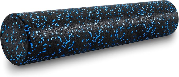 ProsourceFit High Density Foam Rollers 12 - Inches long, Firm Full Body Athletic Massage Tool for Back Stretching, Yoga, Pilates, Post Workout Muscle Recuperation, Black