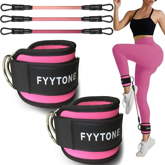 Ankle Resistance Bands with Cuffs, Women Workout for Home Gym, Glutes Exercise at Home, Ankle Strap for Cable Machines Women, Shaping The Perfect Butt.