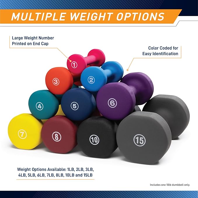 Marcy Colored Neoprene Dumbbells