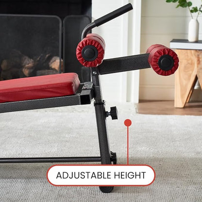 Finer Form Gym-Quality Sit Up Bench with Reverse Crunch Handle - Solid Ab Workout Equipment for Your Home Gym. More Effective than an Ab Machine or Ab Roller. Get Abdominal Gym Equipment Right in Your Home.