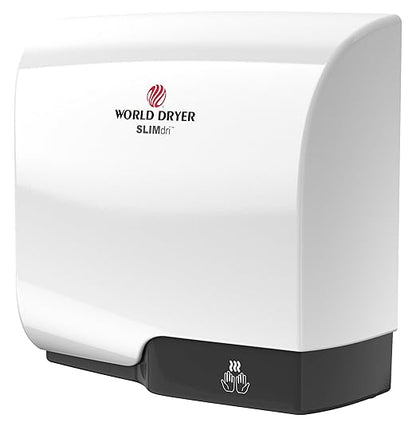 World Dryer L-974 SLIMdri Surface Mounted ADA Compliant Automatic Hand Dryer with Aluminum White Cover, 120/208/240V