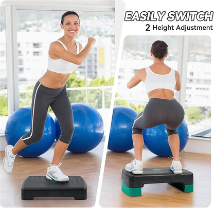 Workout Aerobic Stepper Step Platform with 2 Risers