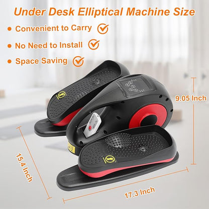 Under Desk Elliptical Machine, Portable Ellipse Leg Exerciser Machine with Remote Control, Elliptical Exercise Machine Supports Auto & Manual Mode, Exerciser for Seniors Adults Teens