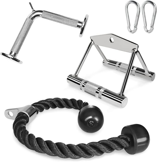 A2ZCARE Combo Tricep Press Down Cable Attachment - Cable Machine Accessories for Home Gym with Multi Option