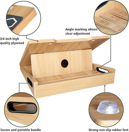 20.5" Wide Professional Slant Board for Squats, Calf Stretcher Slant Board, 6 Adjustable Angles & 500 Lbs Weight Capacity, Adjustable Wooden Incline Board for Knees Ankle Heel Foot Hamstring