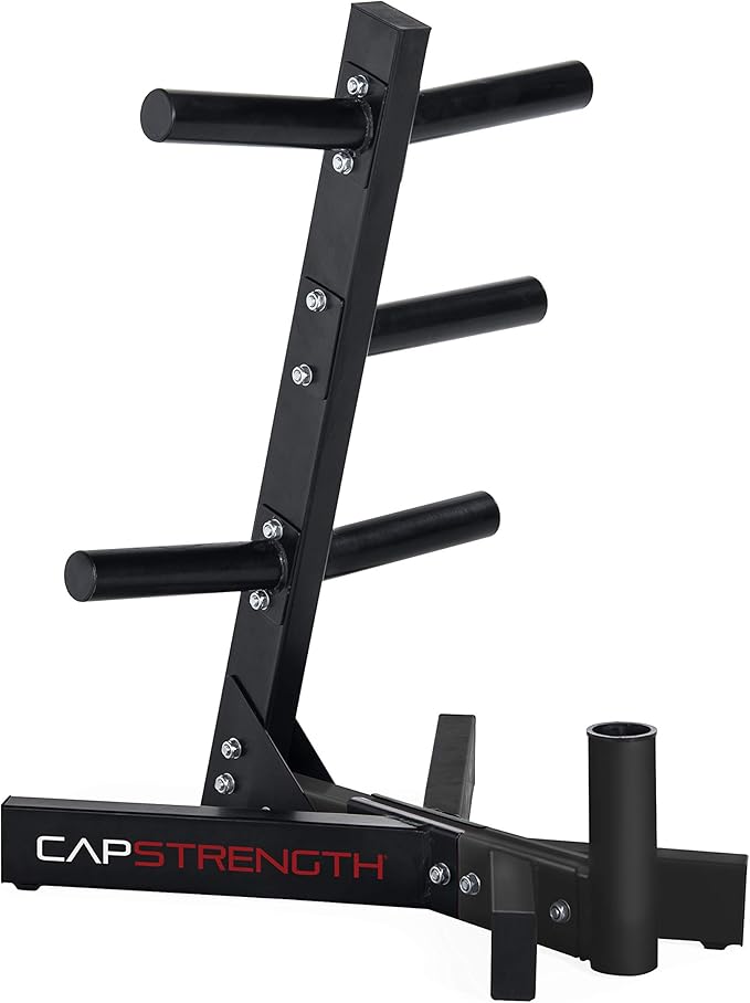 CAP Barbell Olympic Plate Tree Storage Rack, Multiple Colors